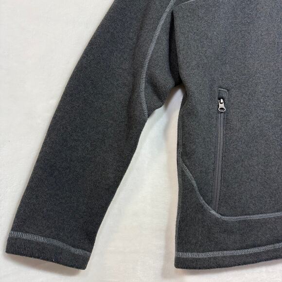 North Face Large Gray Fleece Full Zip‎ Jacket Pockets Warm Hiking Fall Winter - Picture 2 of 12
